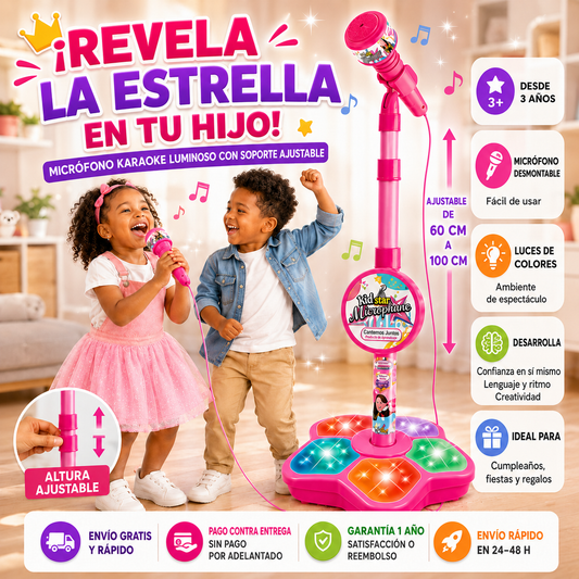 Set de Karaoke Infantil Luminoso™ – ¡Revela la Estrella en tu Hijo